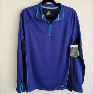 NORDIC Track Man Blue/ Black Long Sleeve Activewear Shirt, Size Small